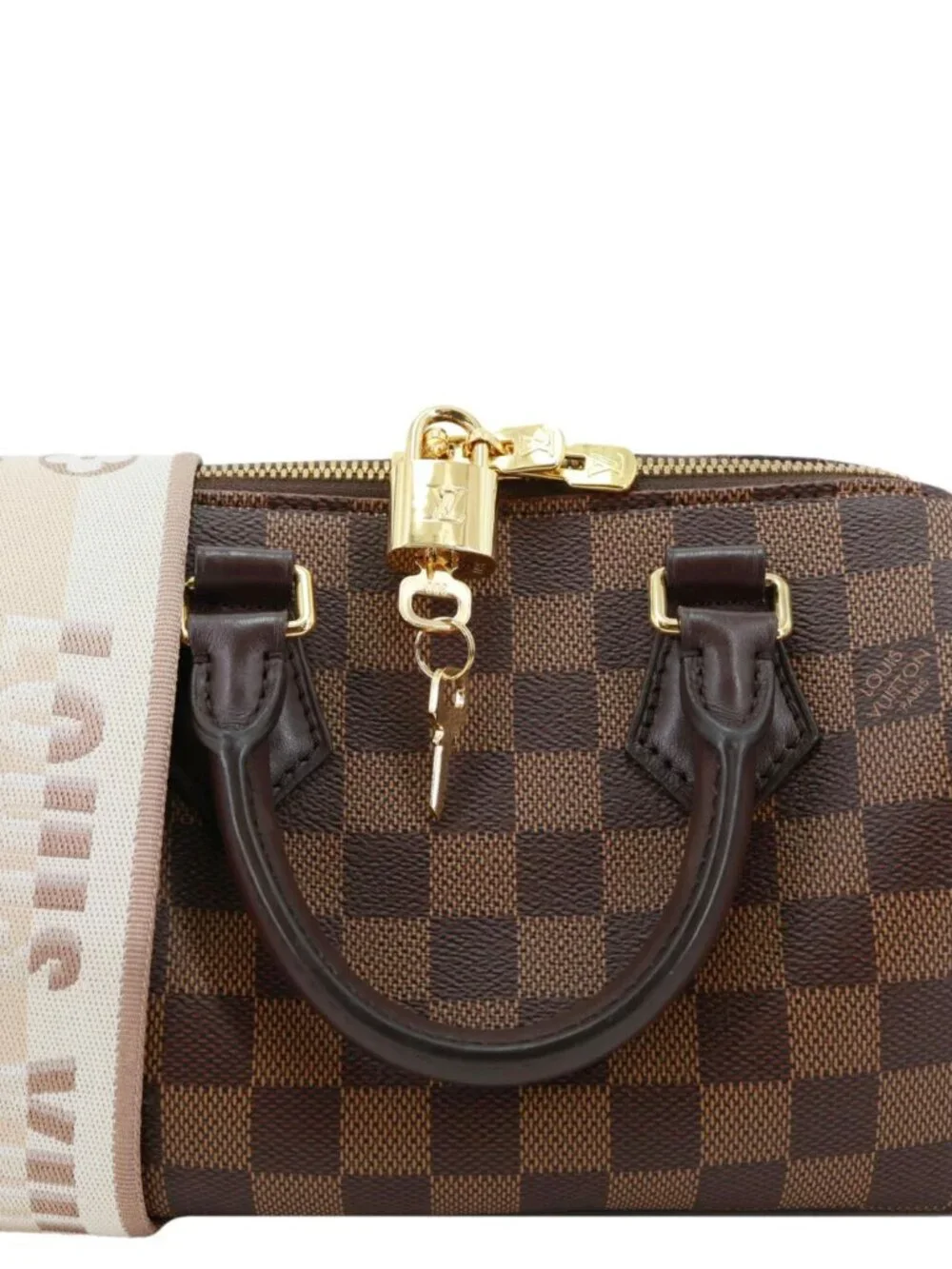 Louis Vuitton Speedy 20 Bandouliere Damier Ebene Shoulder Bag Brown